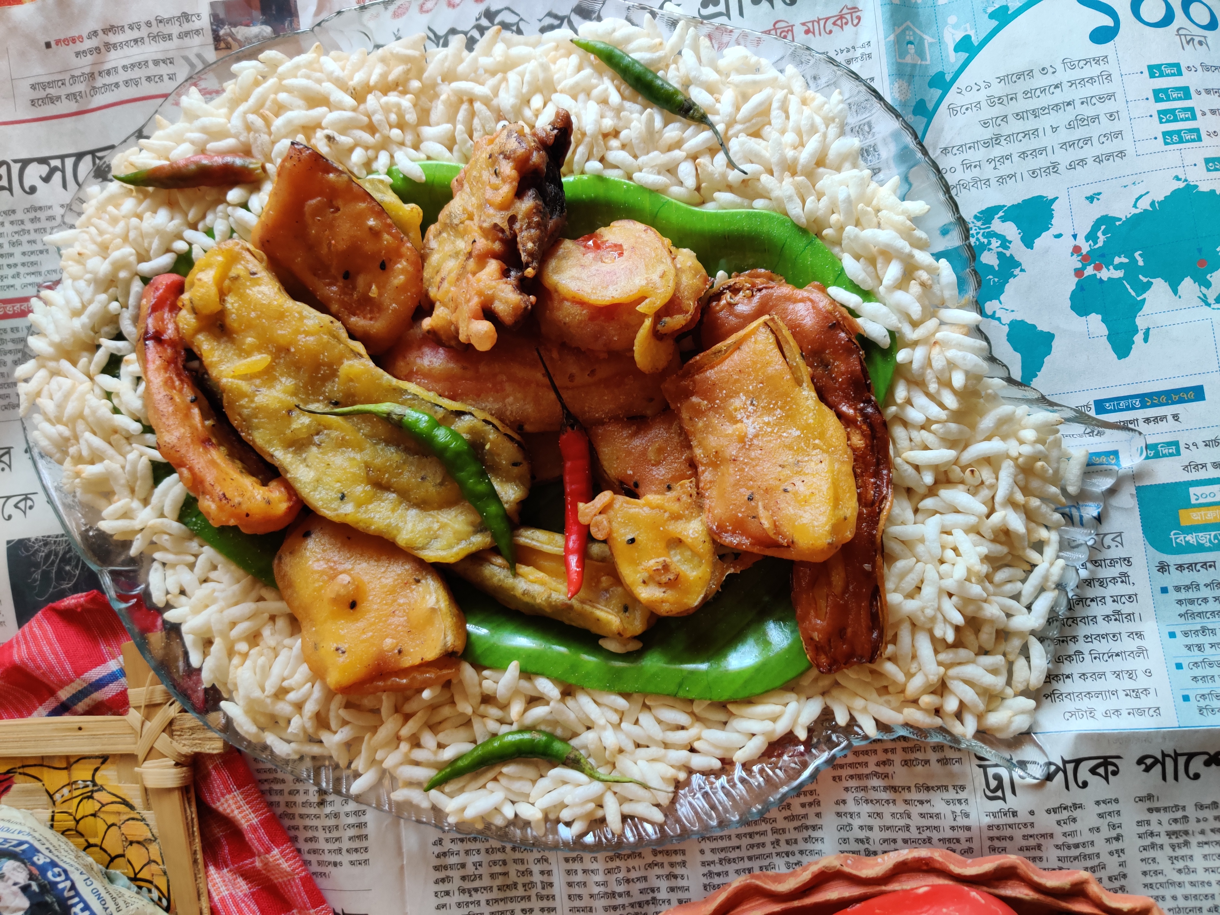 Authentic Bengali Monsoon Snacks: Vegetable Fritters, Jhaal Muri & Aloor Chop Recipes