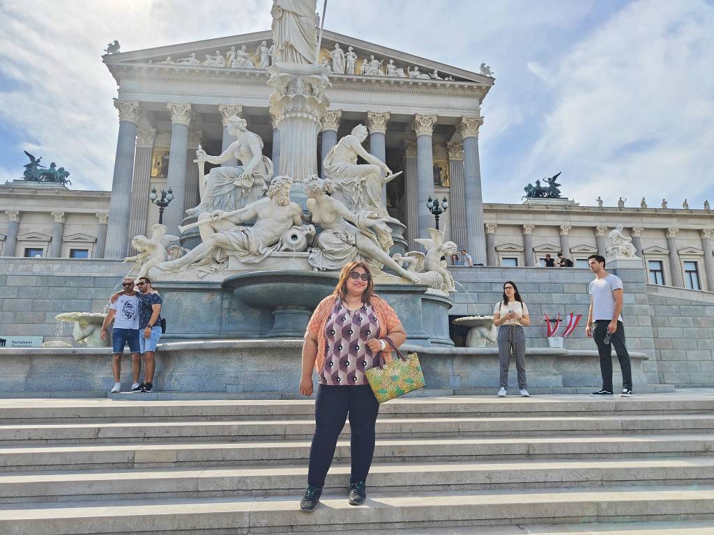 Austrian Parliament with Pallas Athena fountain Vienna