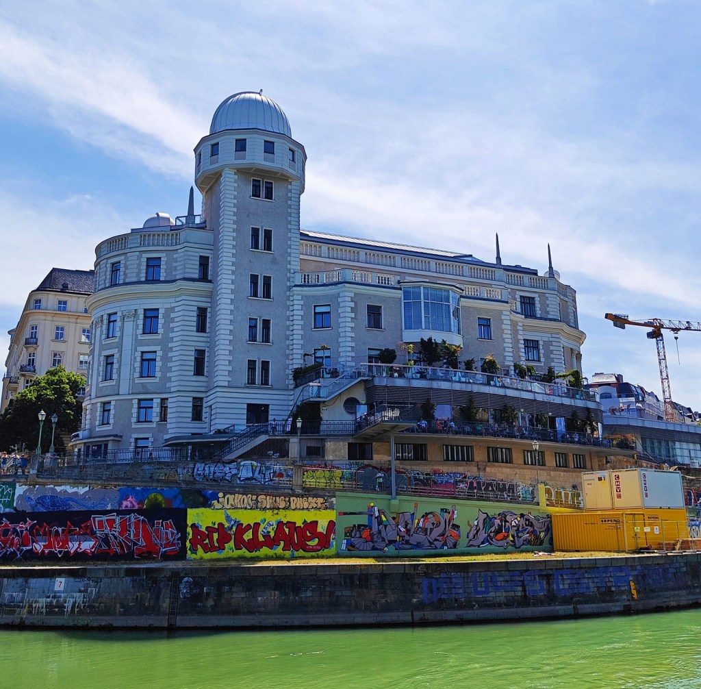 Urania Observatory Vienna riverside landmark exterior