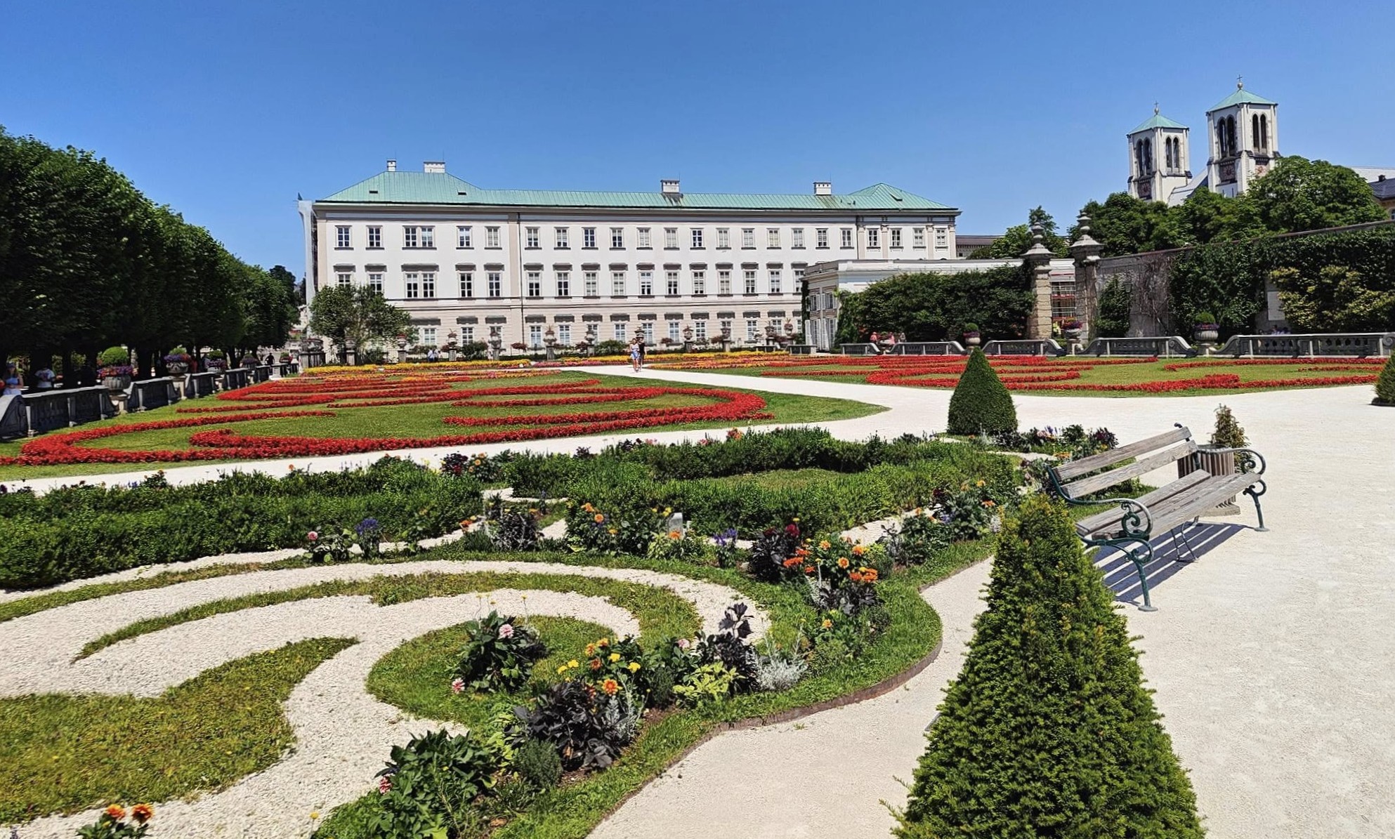 Panoramic view Mirabell Gardens Salzburg