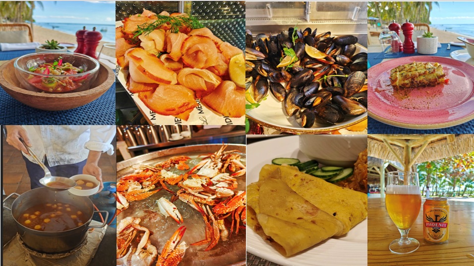 Luxury Mauritius beach and food culture feature image with turquoise ocean views and tropical cuisine.