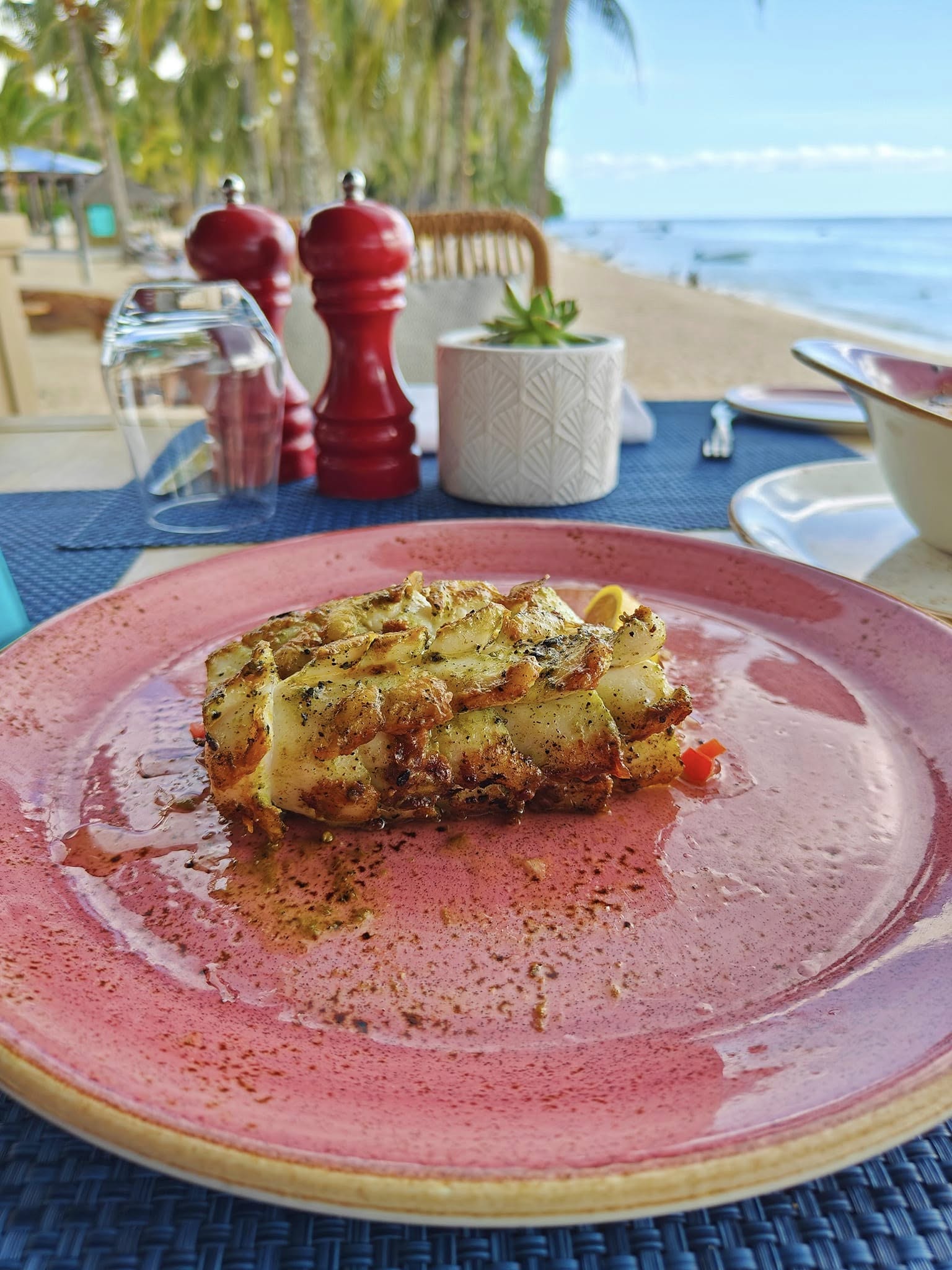 Grilled calamari at Le Meridien Mauritius
