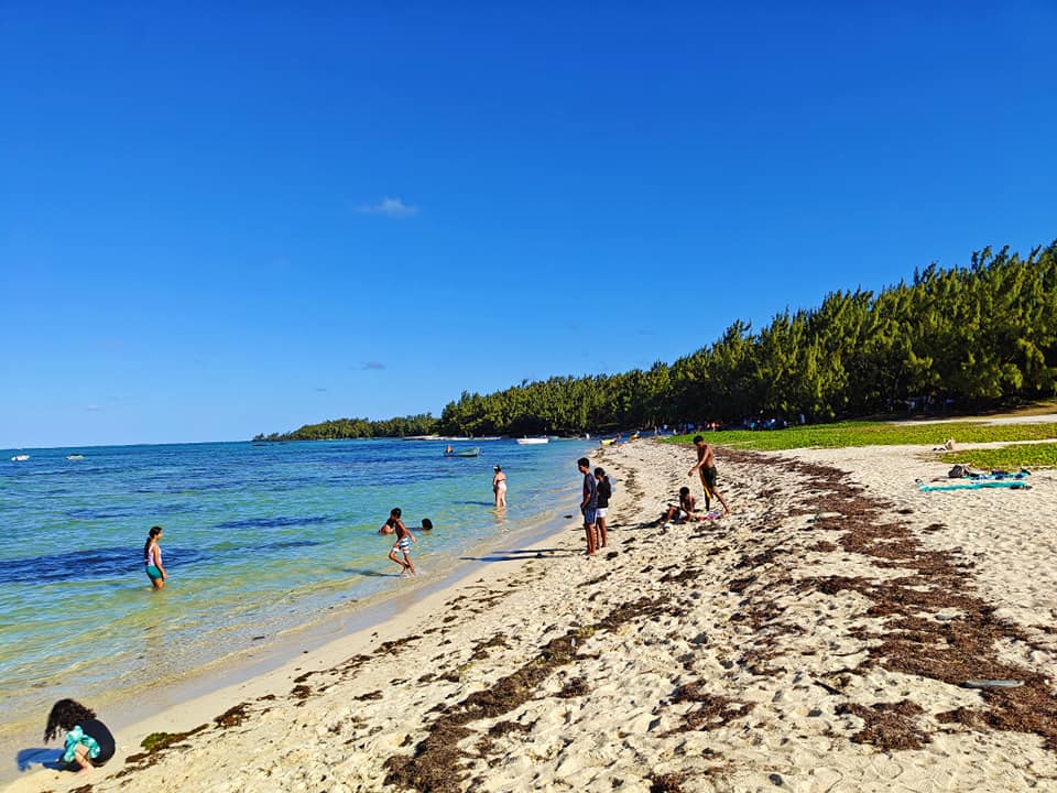 Scenic view of lle aux Cerfs with turquoise waters and tropical beauty