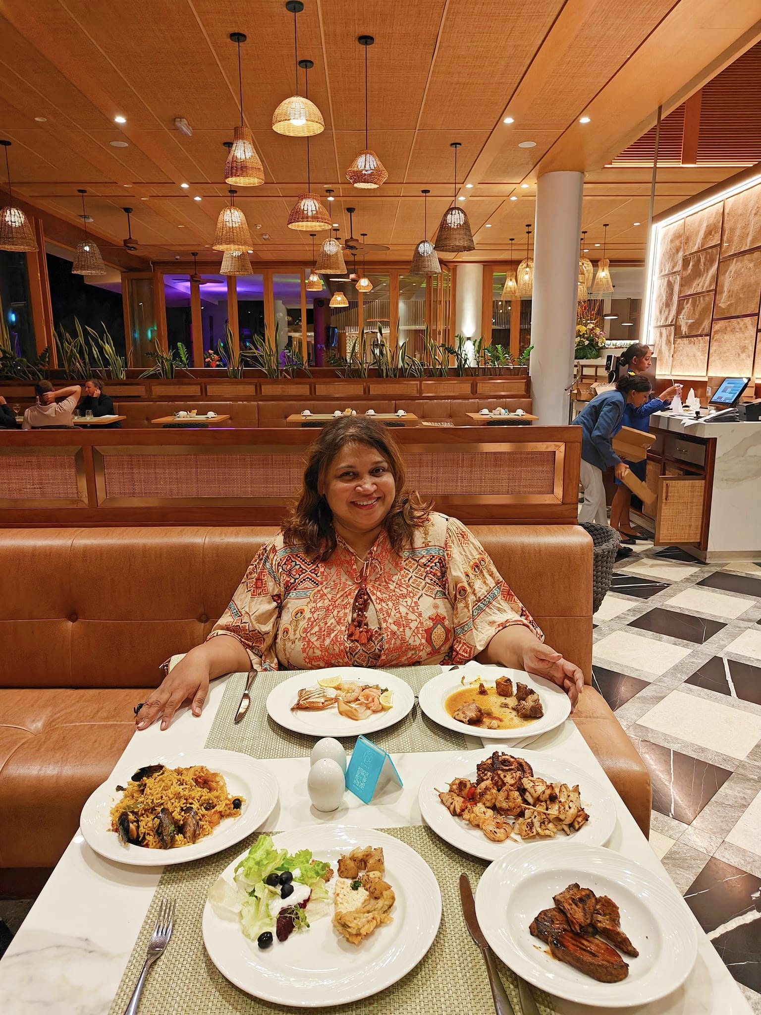 Seafood dinner spread featuring fresh coastal delicacies