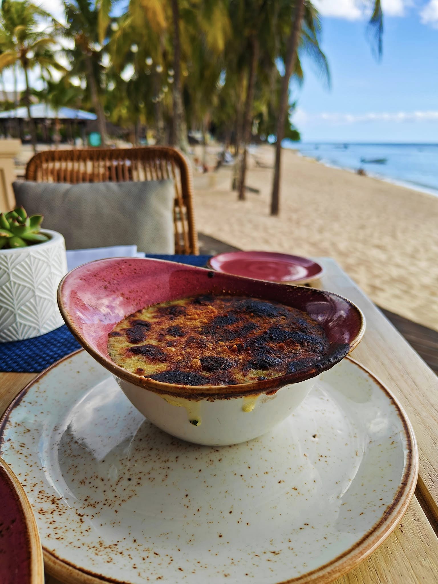 Creamy pumpkin gratin served in Mauritius
