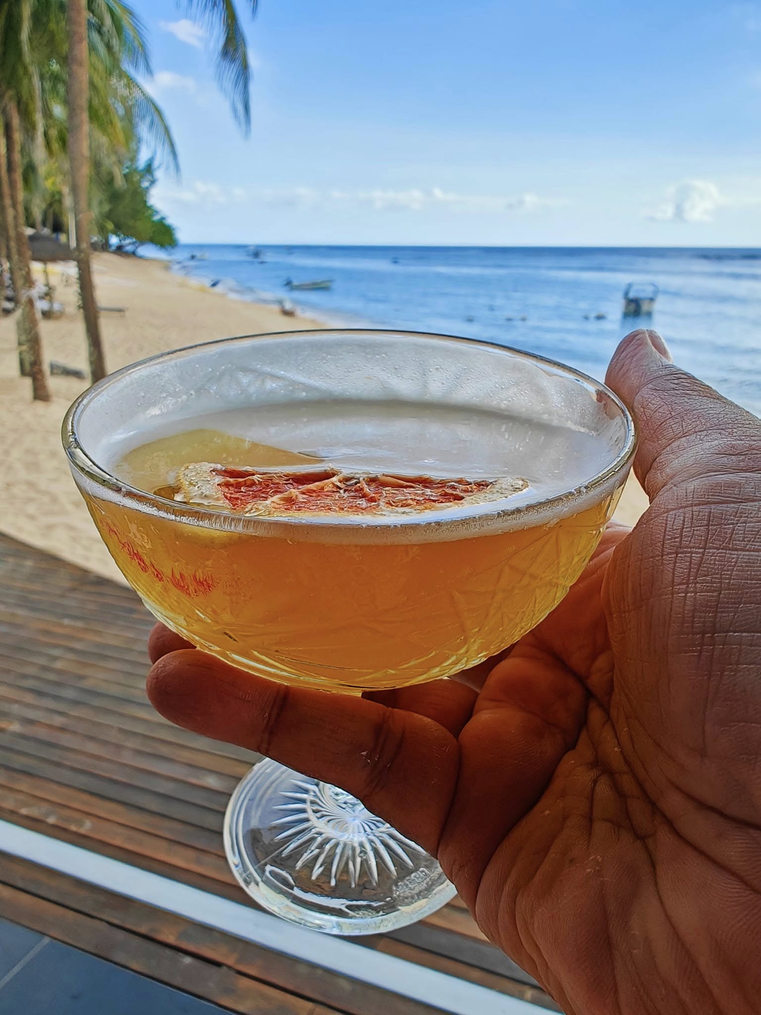 Ocean Swells signature cocktail in Mauritius