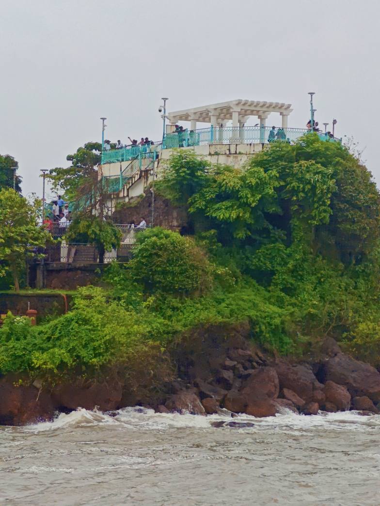 View of the coastline at Donna Paula in North Goa, with the Arabian Sea stretching into the distance.