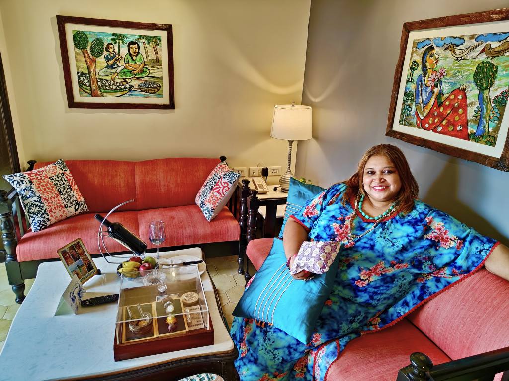 Thoughtful hospitality gesture at Taj Fort Aguada, featuring a personalized welcome setup in a luxurious setting.