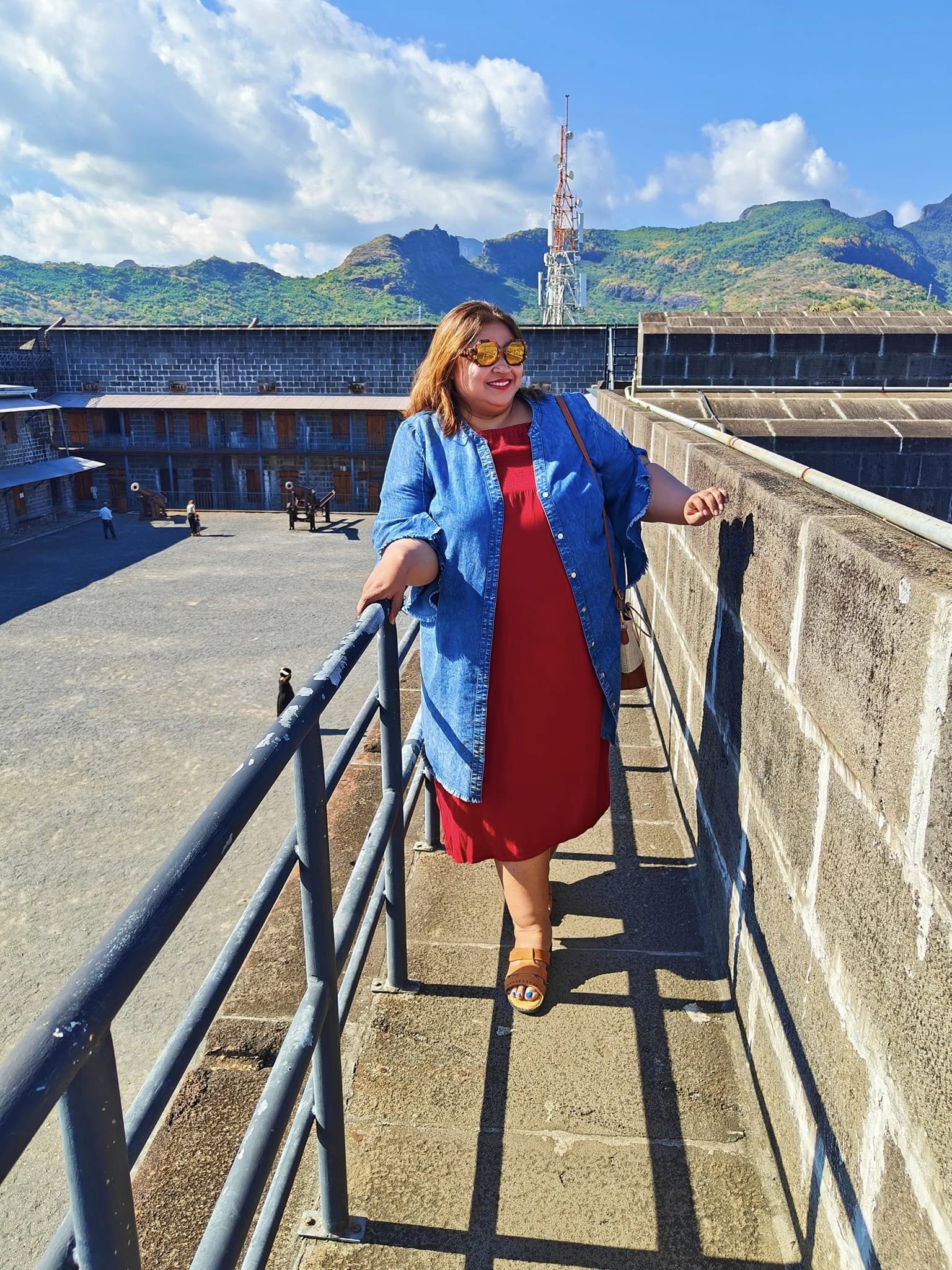 Thick stone ramparts and cannon emplacements of La Citadelle Fort in Port Louis, Mauritius, a striking relic of the island's colonial past