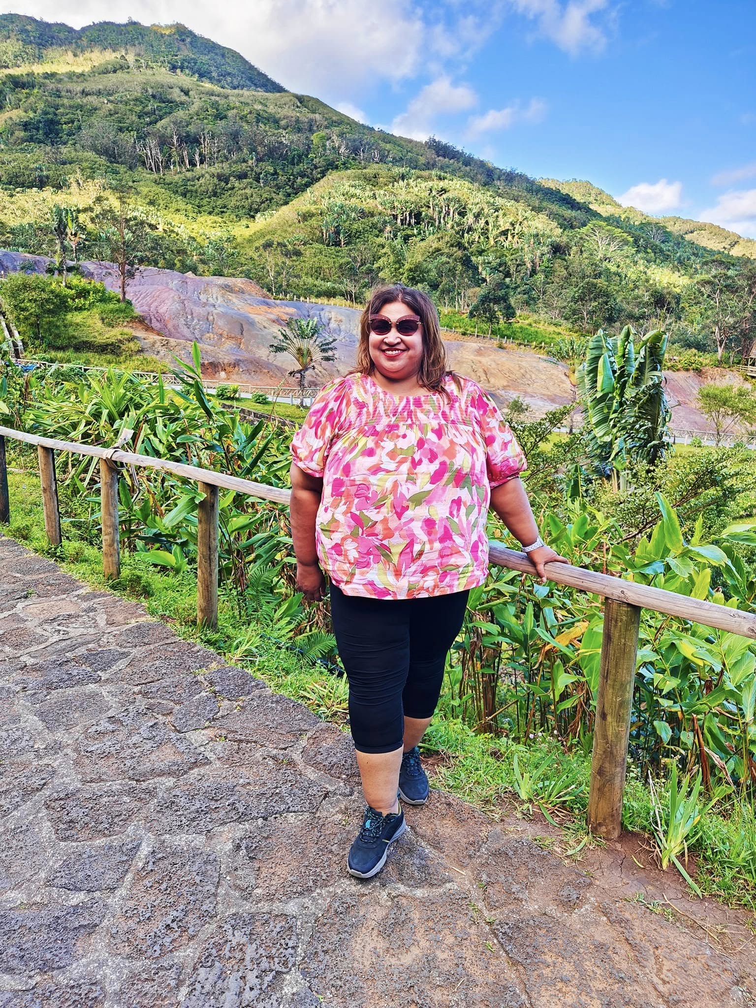 The multicoloured volcanic earth of Vallรฉe des Couleurs nature park, Mauritius