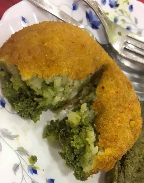 A beloved Parsi snack: potato pattice stuffed with chutney and aromatic spices