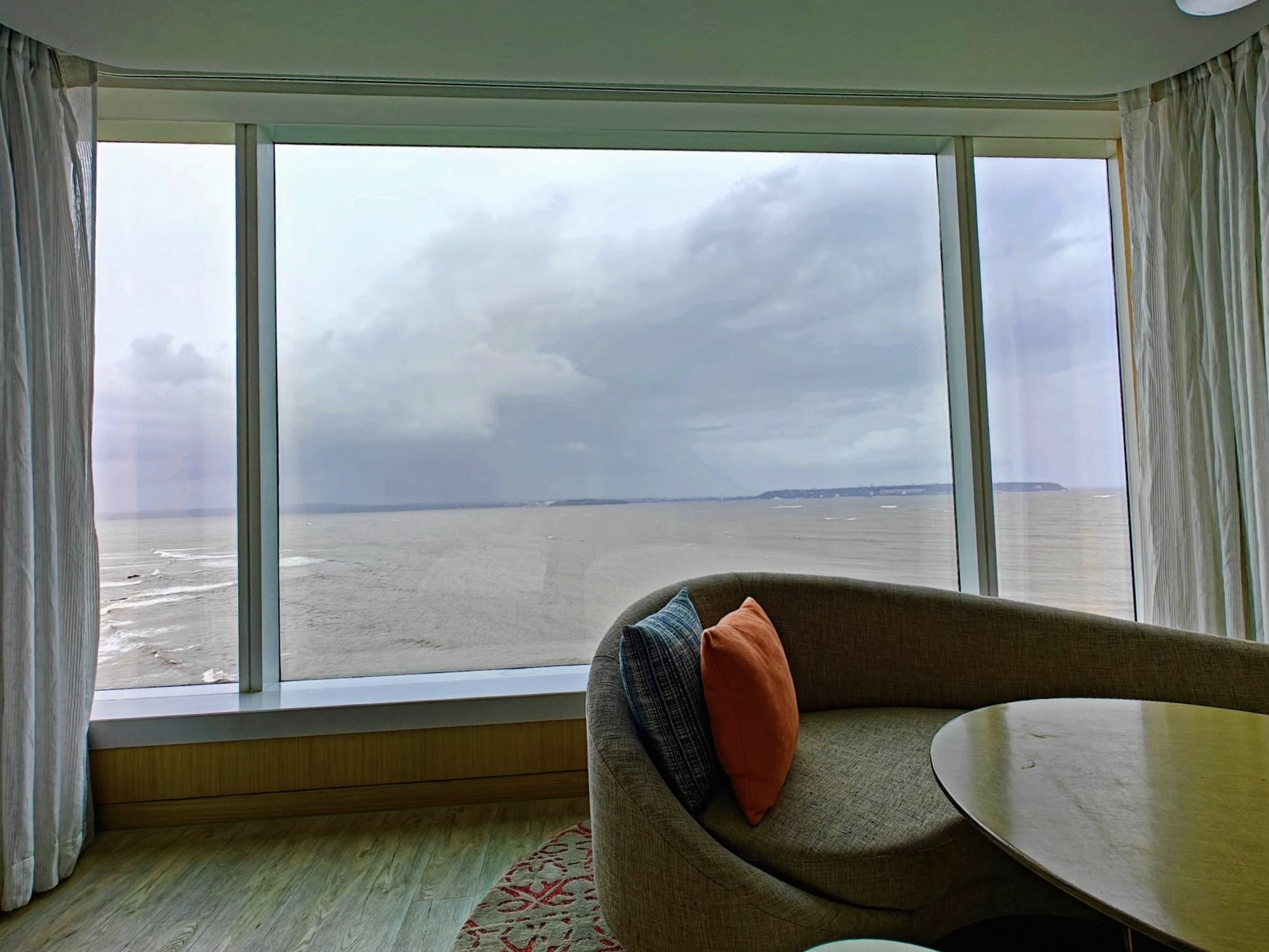Horizon Deluxe Sea View Room at Taj Cidade de Goa, featuring elegant interiors and panoramic views of the Arabian Sea.